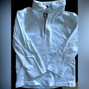 Size 5 Smocked Polkadot red and green gingham checked collar shirt. Worn once.